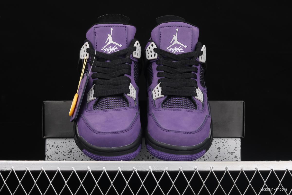 Air Jordan 4 Retro suede black purple 308497-408