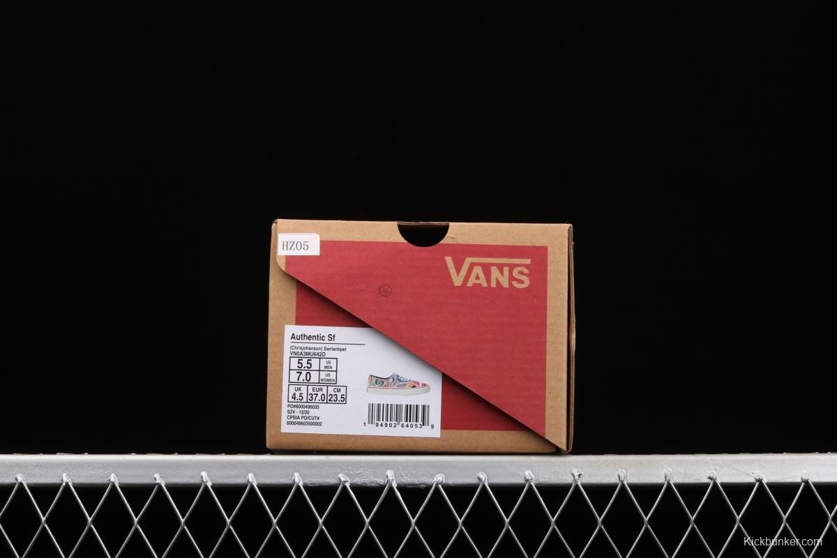 Vans Authentic SF color printing color sole environmental protection canvas board shoes VN0A3MU642D