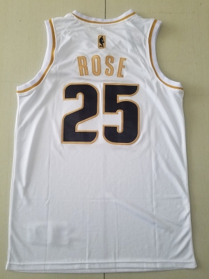 Derrick Rose 25 White Golden Edition Jersey