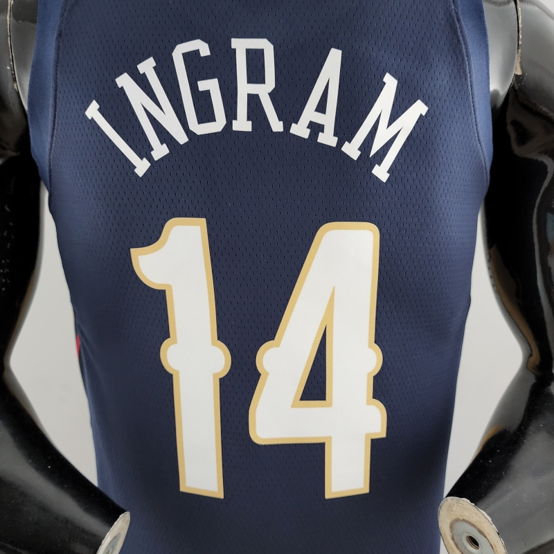 75th Anniversary New Orleans Pelicans Ingram #14 Navy Blue NBA Jersey
