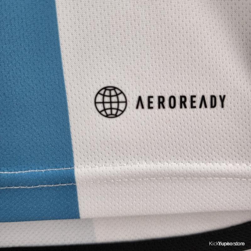 3 Stars 2022 Argentina Home Jersey CAMPEONES DEL MUNDO Printing
