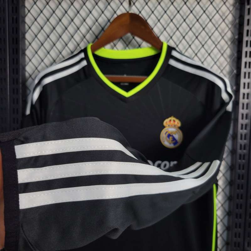 Retro 10-11 Real Madrid Away Black Long Sleeve Soccer Jersey