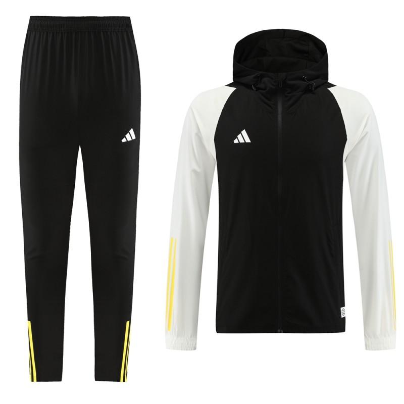 23/24 Adidas Black/White Full Zipper Jacket+Pants