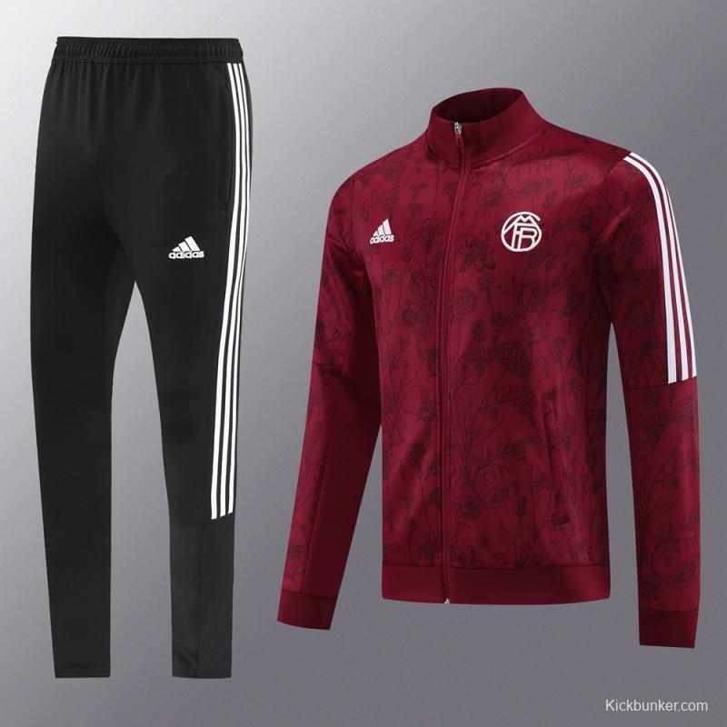 23/24 Bayern Munich Wine Full Zipper Jacket+Pants