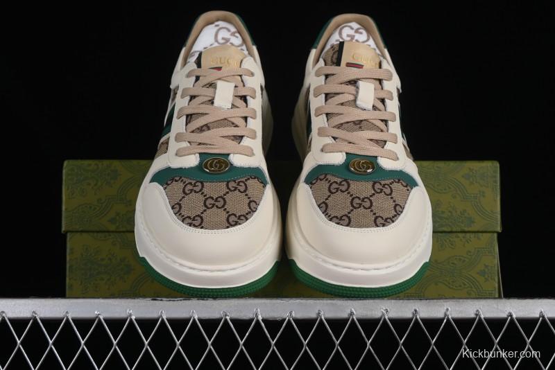 Gucci Chunky B Screener GG Casual Sneakers in Beige and Ebony GG Canvas with Leather Trim - 9Y9209666