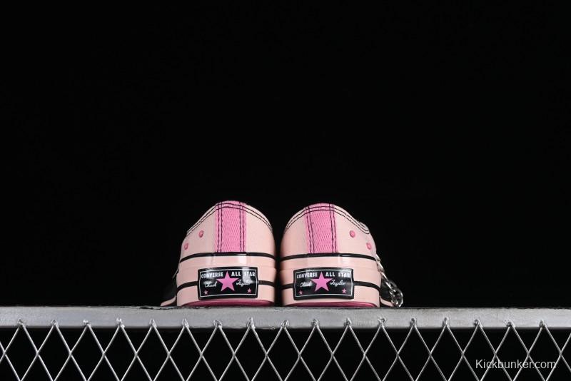 Converse Chuck 70s Low-Top Casual Sneakers with Black-Pink Chain Design - A09542C