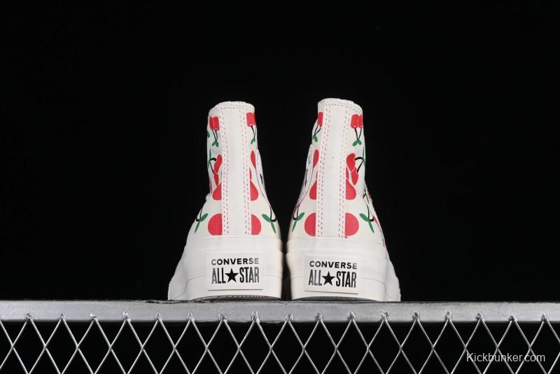 Converse Chuck 1970s Official Cherry Embroidery Platform Vulcanized Canvas Sneakers - A08096C