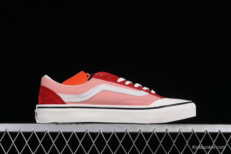 Vans Old Skool Reissue 136 High-End Pink Canvas Vulcanized Shoes with Detachable Lightweight Anti-Fatigue Insole - VN000MT6DWB