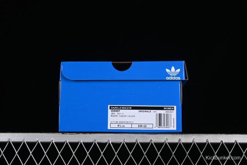 Adidas Originals Gazelle Bold Low-Top Sneakers with Thick Sole for Anti-Slip and Durability - ID6997
