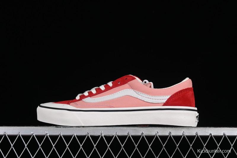 Vans Old Skool Reissue 136 High-End Pink Canvas Vulcanized Shoes with Detachable Lightweight Anti-Fatigue Insole - VN000MT6DWB