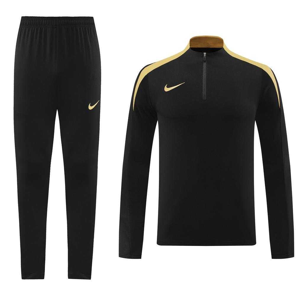 24/25 Nike Black/Golden Half Zipper Jacket+Long Pants