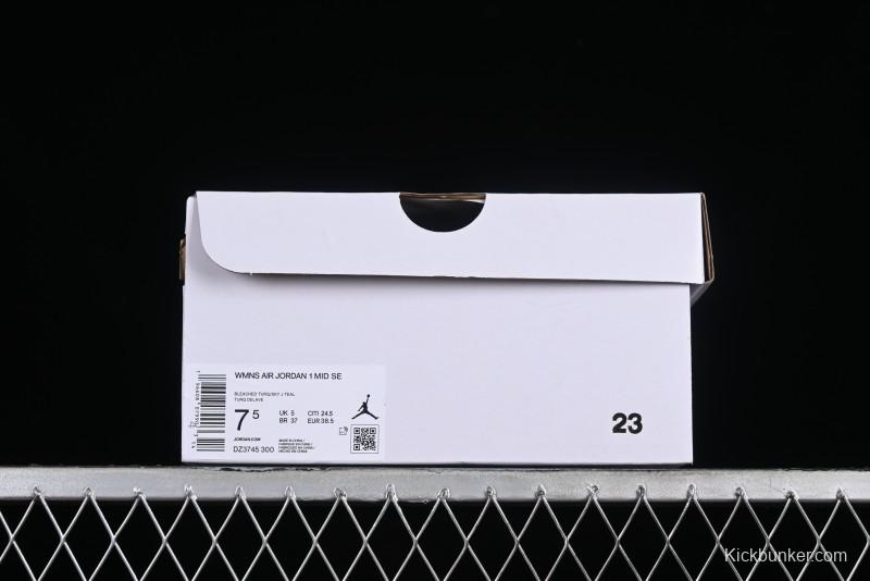 Nike Air Jordan 1 Mid "Bleached Turquoise" Casual Sneakers - DZ3745-300