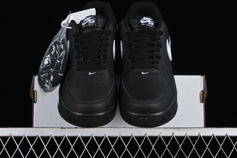 Nike Air Force 1 '07 Low Classic Black White Swoosh Casual Sneakers - FZ0627-010