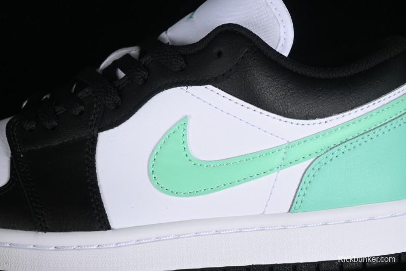 Nike Air Jordan 1 Low Retro Basketball Shoes in Mint Green and Black - 553558-131