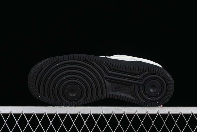 Nike Air Force 1 '07 Low White Black Canvas Casual Sneakers - FJ4160-002