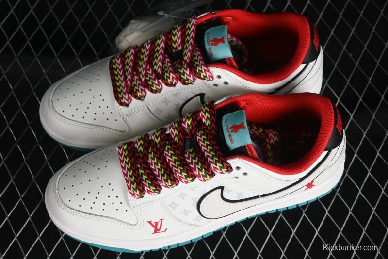 Nike SB Dunk Low LV Collaboration - Beige Violent Bear Anniversary High-End Custom Low-Top Casual Skate Shoes - SJ2068-240