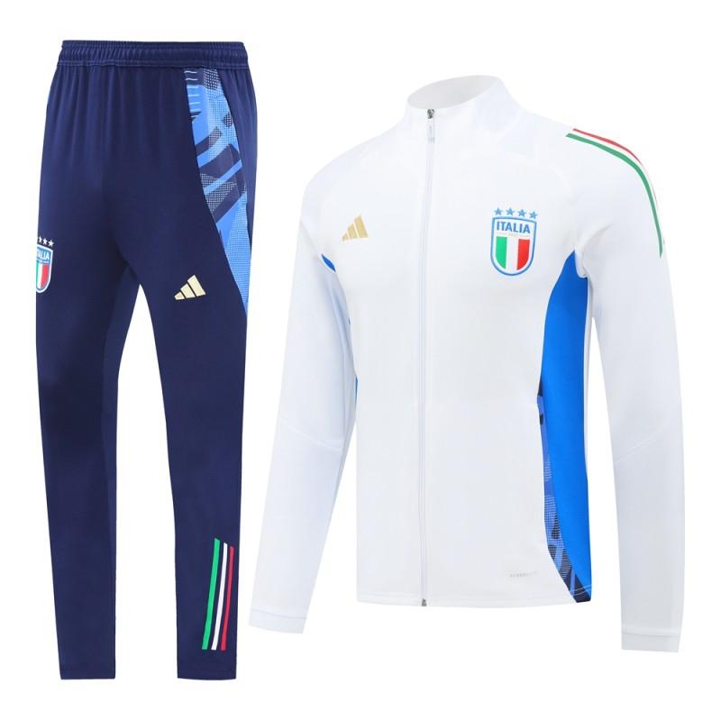 2024 Italy White Full Zipper Jacket +Long Pants