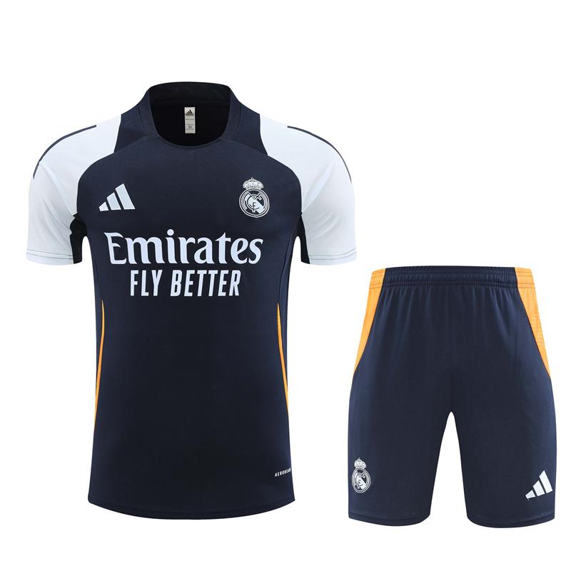 24/25 Real Madrid Navy White Short Sleeve Jersey+Shorts