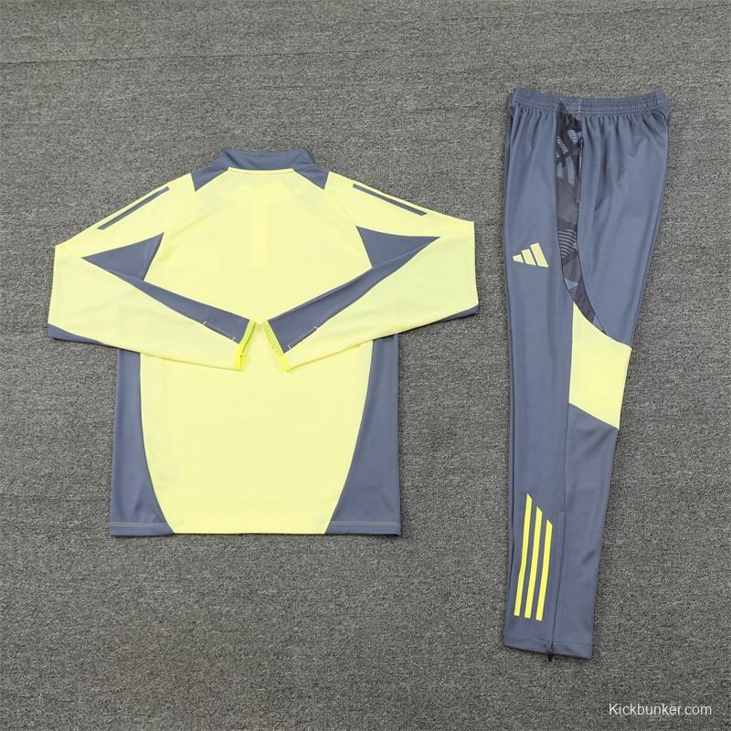 24/25 Juventus Yellow Half Zipper Jacket+Long Pants