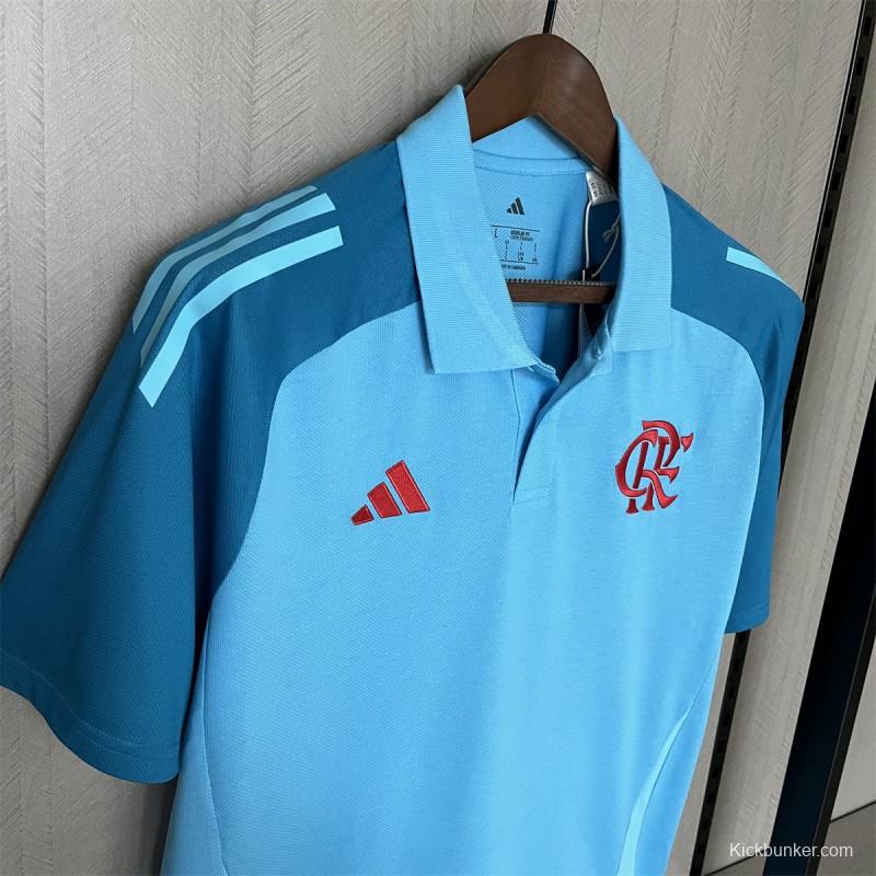 25/26 Flamengo Light Blue Polo Jersey S-XXXXL