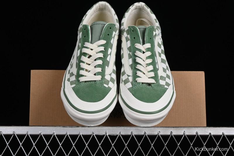 Vans Old Skool Reissue 136 Checkerboard Green Retro Canvas Shoes - VN000MT6V0N
