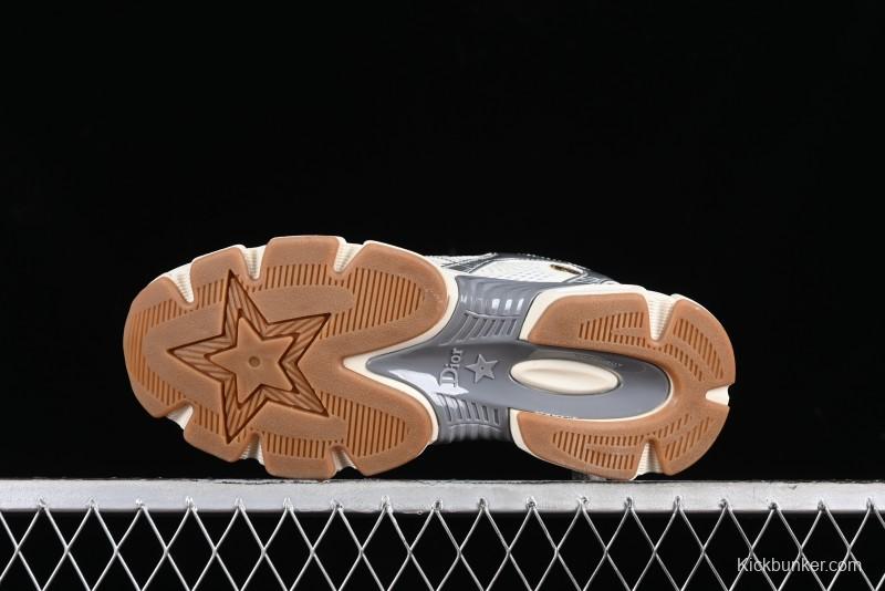 Dior Chrono Round Toe Lace-Up Lifestyle Casual Running Sneakers - 49G GOLDEN