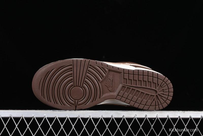 Nike Dunk Low SB White Brown Plaid Casual Skate Shoes - FV3653-191