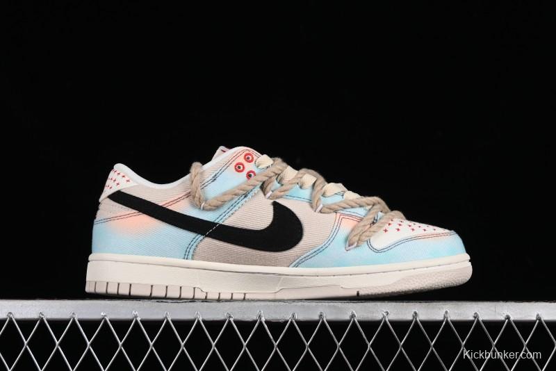 Nike Dunk Low Sky City Dopamine Gradient Sashiko Stitch Hemp Rope SB Low-top Casual Sneakers - DV0834-100
