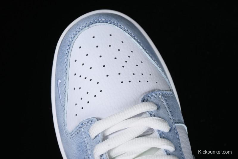 Nike SB Dunk Low Supreme Collaboration - Ice Crystal Blue Anniversary High-End Custom Low-Top Casual Skate Shoes - JH8039-939