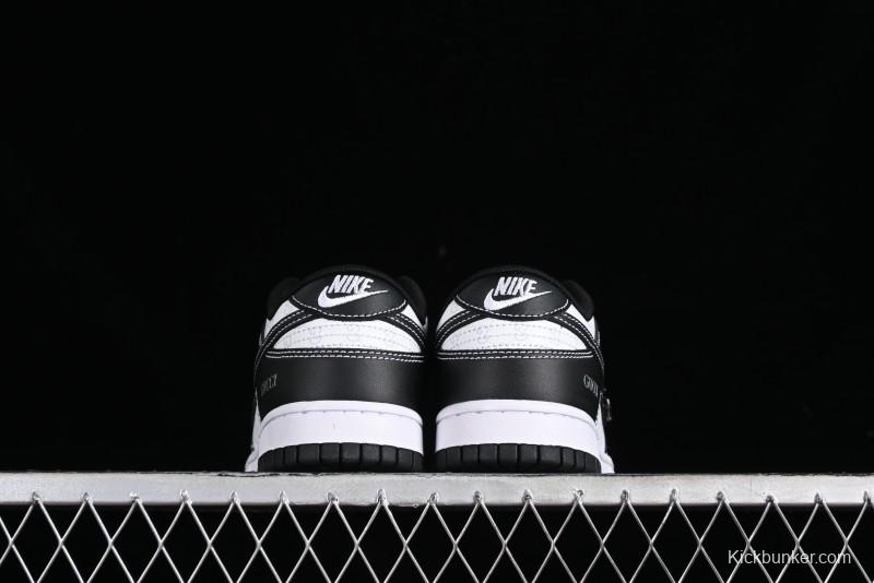 Nike SB Dunk Low Gucci Collaboration - Double G Embroidery Black Swoosh Anniversary Custom Low-Top Casual Skate Shoes - SF1588-136