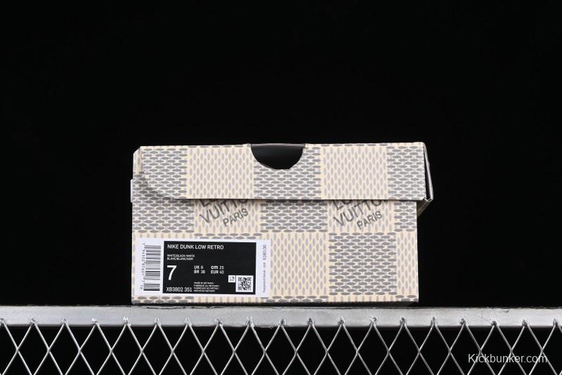 Nike SB Dunk Low LV Collaboration - Black Denim Anniversary High-End Custom Low-Top Casual Skate Shoes - XB3802-351