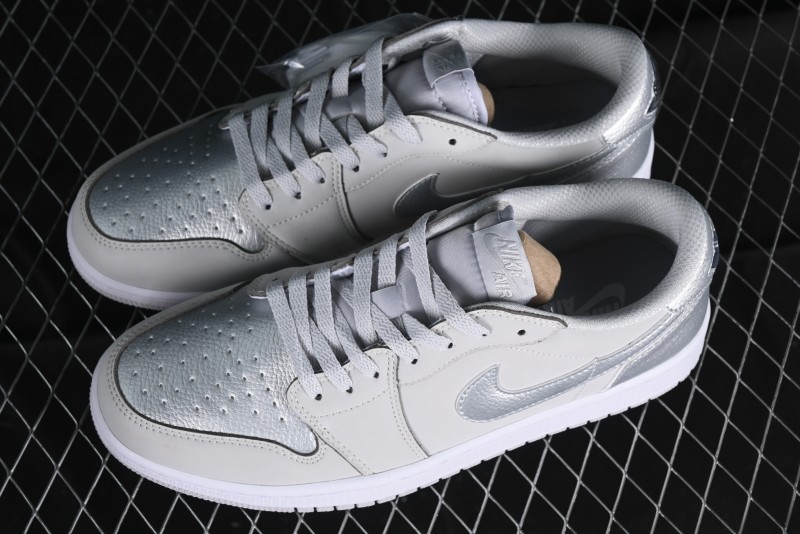 Nike Air Jordan 1 Low AJ1 Grey Silver Low-Top Casual Sneakers - CZ0790-002