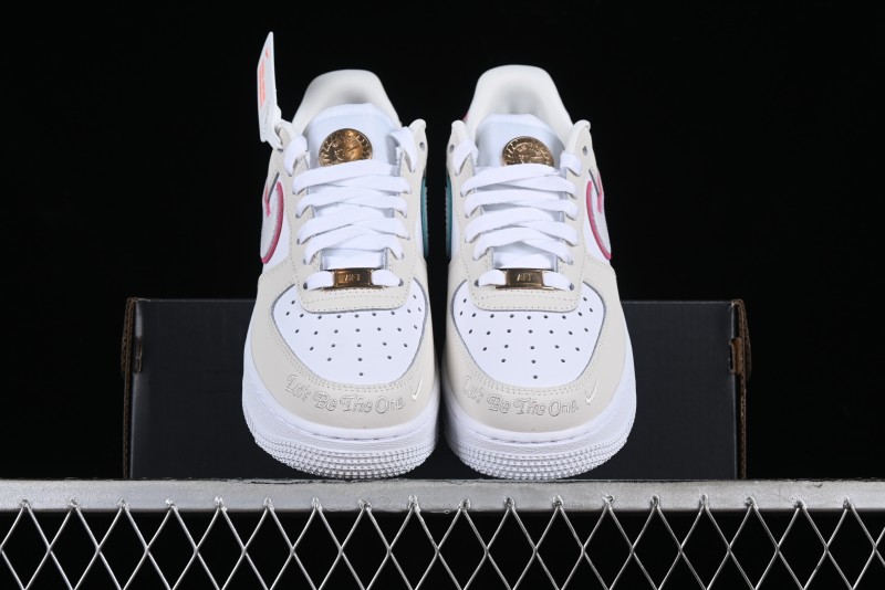 Nike Air Force 1 '07 Low Grey White Pink Casual Sneakers - HM3694-011