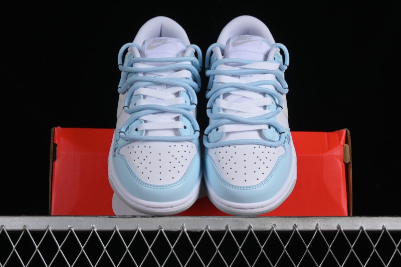 Nike Dunk Low SB Hearts Playing Cards Graffiti North Carolina Blue Casual Skate Shoes - DV0831-101