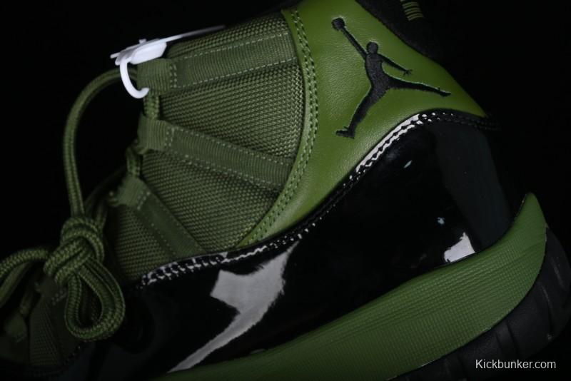 Nike Air Jordan 11 Retro High Top Basketball Shoes in Black Green - CT8012-300
