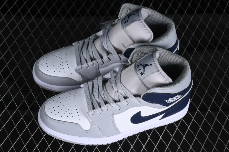 Nike Air Jordan 1 Mid AJ1 Basketball Shoes in Grey Blue - DQ8426-104