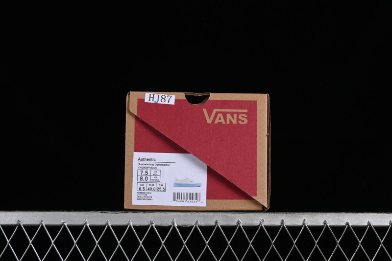 Vans Authentic White Blue Canvas Skate Shoes - VN0009PVEAK