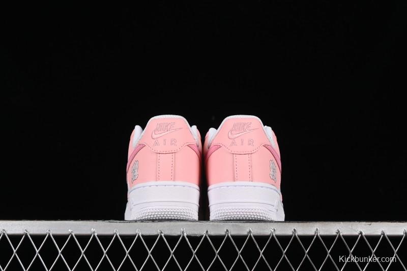 Nike Air Force 1'07 Low Casual Sneakers with Cuddle Bear Design - YY2024-762
