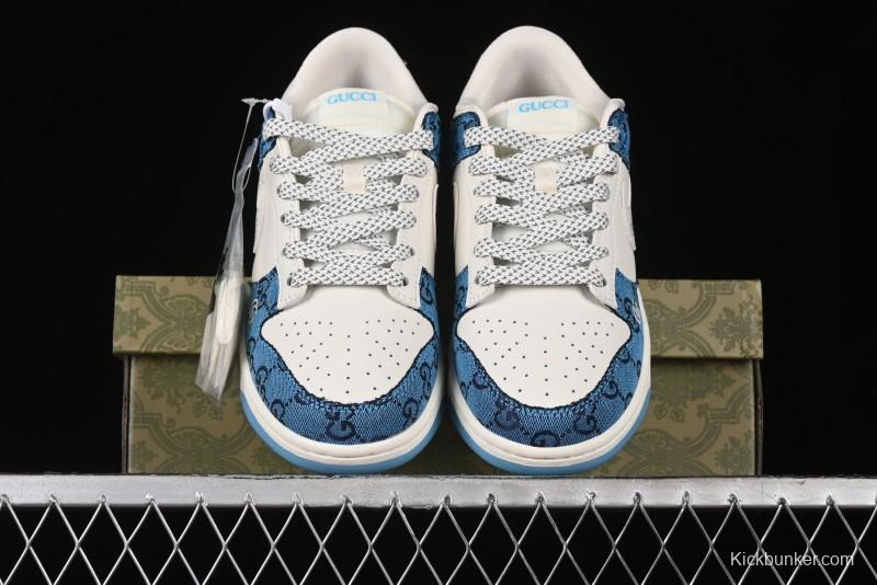 Nike SB Dunk Low Gucci Collaboration - Royal Blue Anniversary High-End Custom Low-Top Casual Sneakers CF3688-002