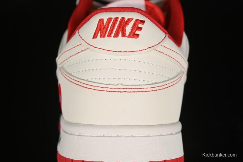 Nike SB Dunk Low Comme des Garcons Collaboration - Off-White Small Red Hook Anniversary High-End Custom Low-Top Casual Skate Shoes - KK1688-100