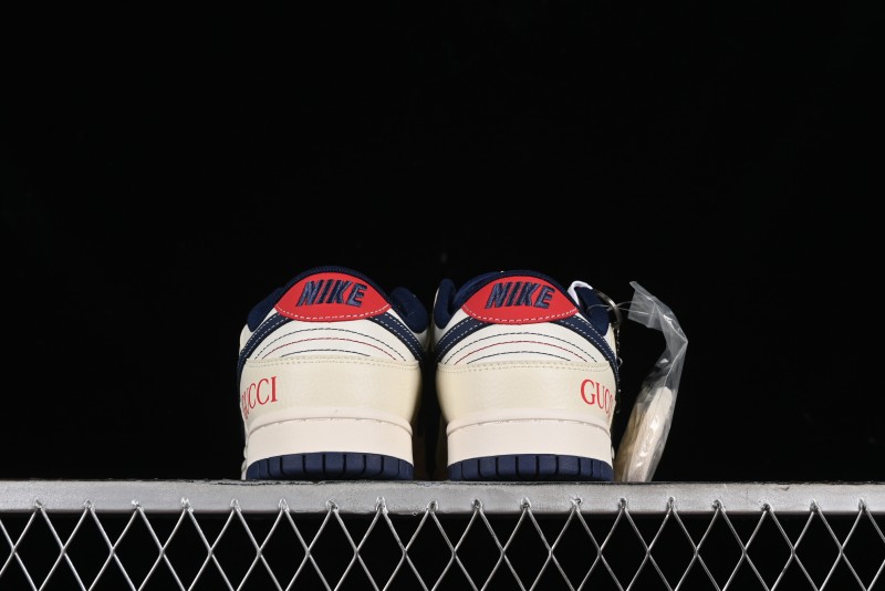 Nike SB Dunk Low Gucci Collaboration - Beige Blue Patchwork Anniversary High-End Custom Low-Top Casual Sneakers - XY1688-003