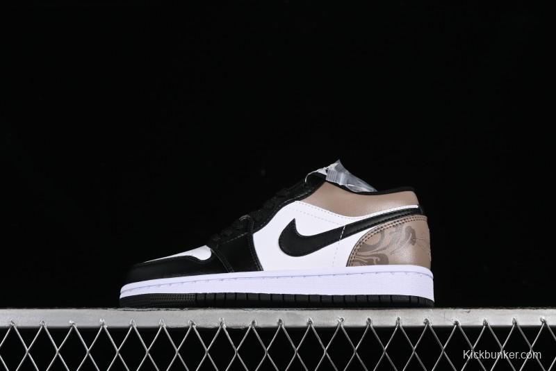 Nike Air Jordan 1 Low Retro Basketball Shoes in Mocha Colorway - 553558-132