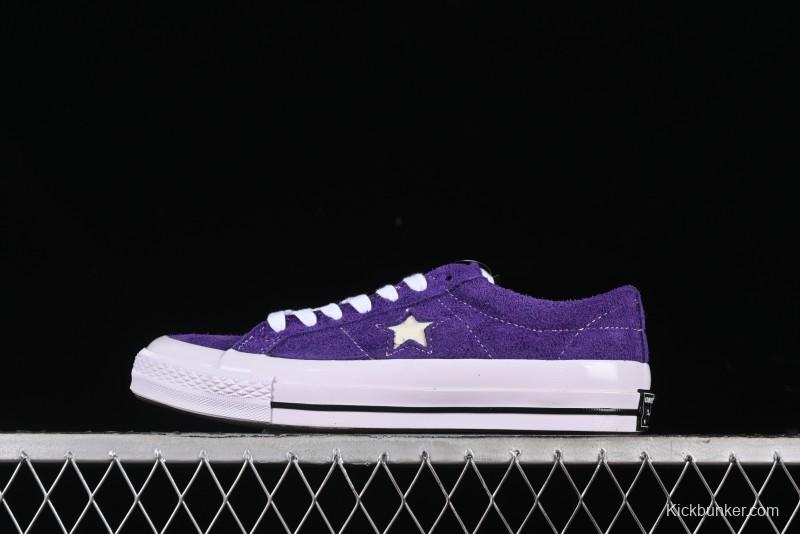 Converse One Star Retro Low-Top Skate Shoes in Purple Suede - 171586C