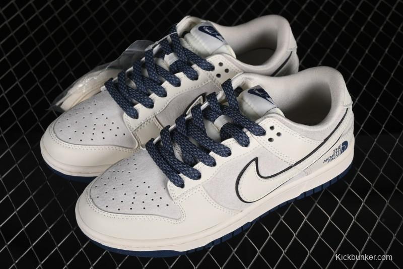 Nike SB Dunk Low The North Face Collaboration - Deep Blue Pig Anniversary High-End Custom Low-Top Casual Skate Shoes - XX2025-325