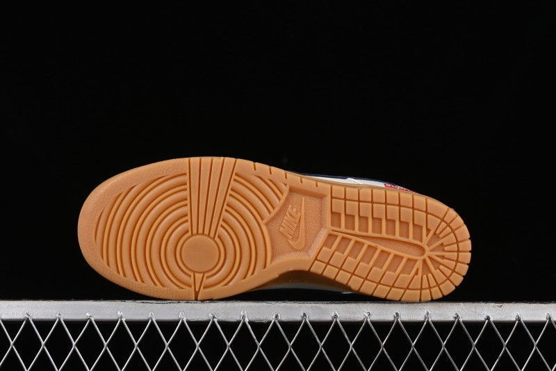 Nike SB Dunk Low Supreme Collaboration - Off White Gum Anniversary Customized Low-Top Casual Skate Shoes - JH8310-945