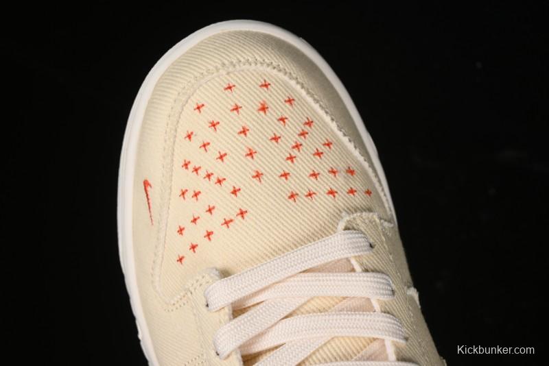 Nike SB Dunk Low SUP Collaboration - Woven Yellow Swoosh Anniversary Custom Low-Top Casual Skate Shoes - KK1888-001