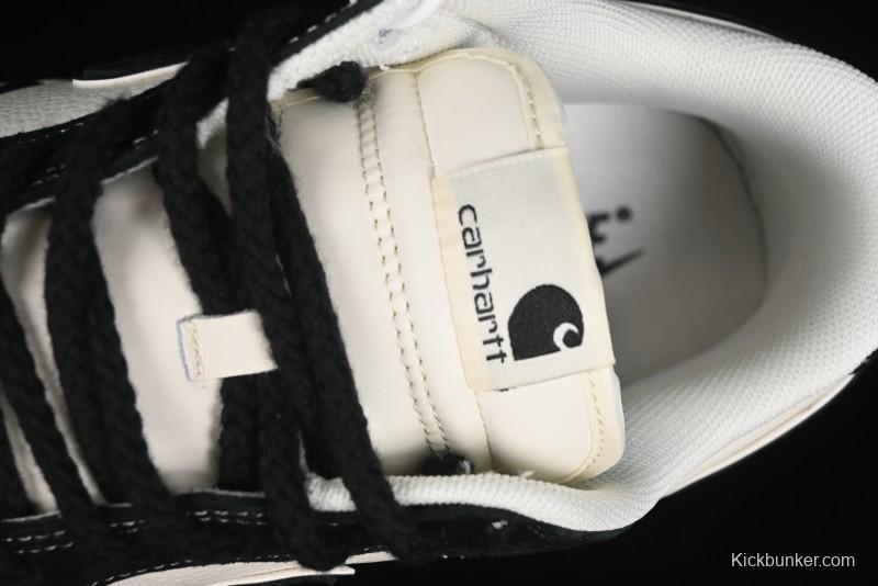 Nike SB Dunk Low Carhartt Collaboration - Off White Black Swoosh Anniversary Custom Low-Top Casual Skate Shoes - SJ1089-005