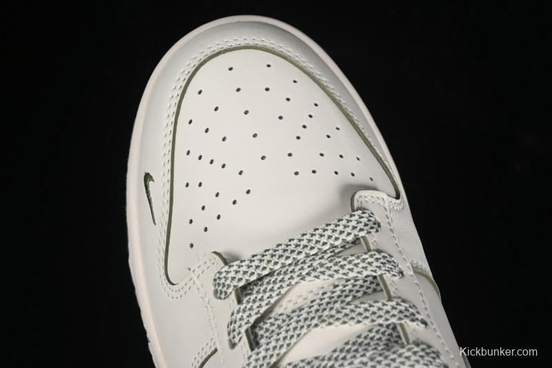 Nike SB Dunk Low Supreme The North Face Collaboration - Beige Green Reflective Swoosh Anniversary Custom Edition Low-Top Casual Skate Shoes - XX2025-638