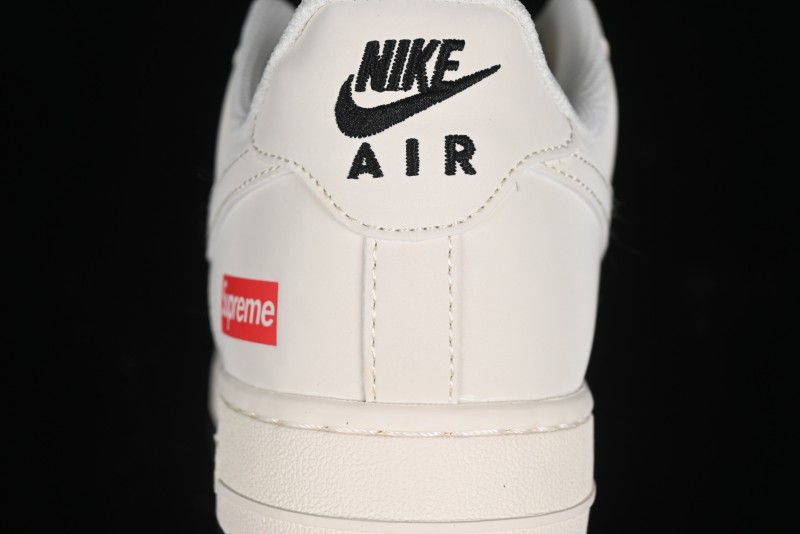 Nike Air Force 1 '07 Low Supreme Collaboration - White Black Two-Tone Low-Top Casual Sneakers - BB7577-217