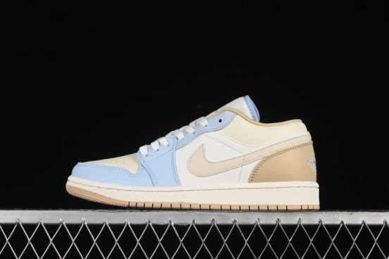Nike Air Jordan 1 Low OG AJ1 Retro Basketball Shoes in White and Brown - HQ4186-111